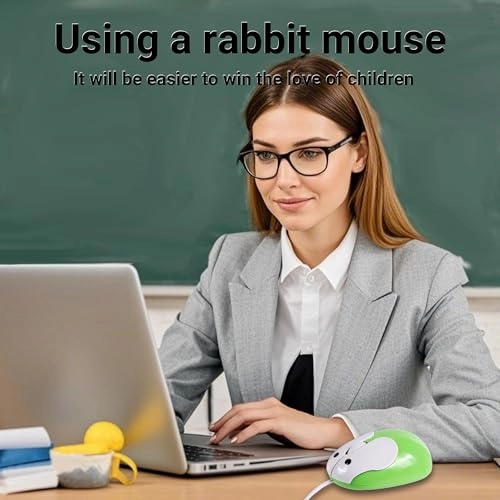 Cute Rabbit Shape Wired Mouse - USB