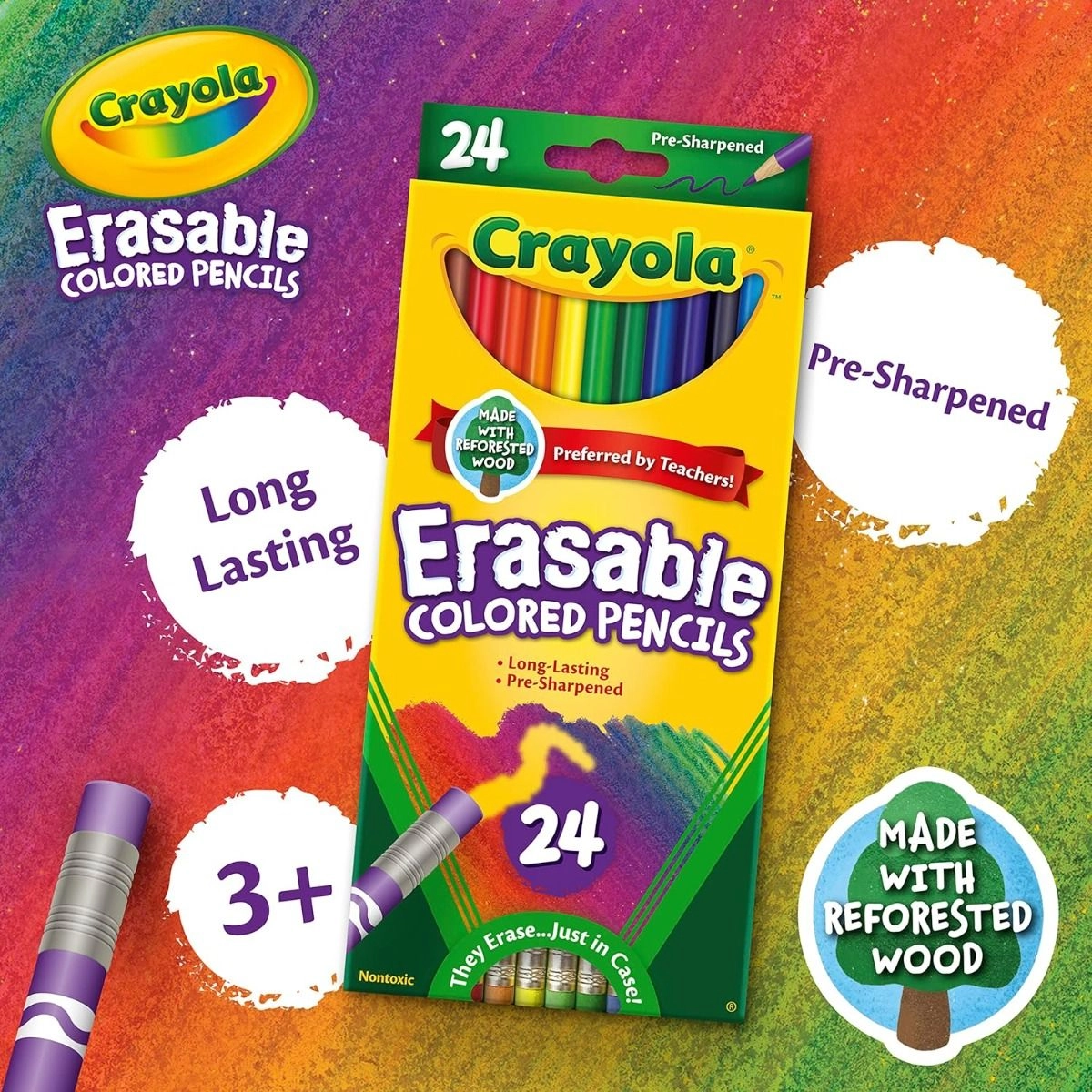 Erasable Colored Pencils - 24 Pack