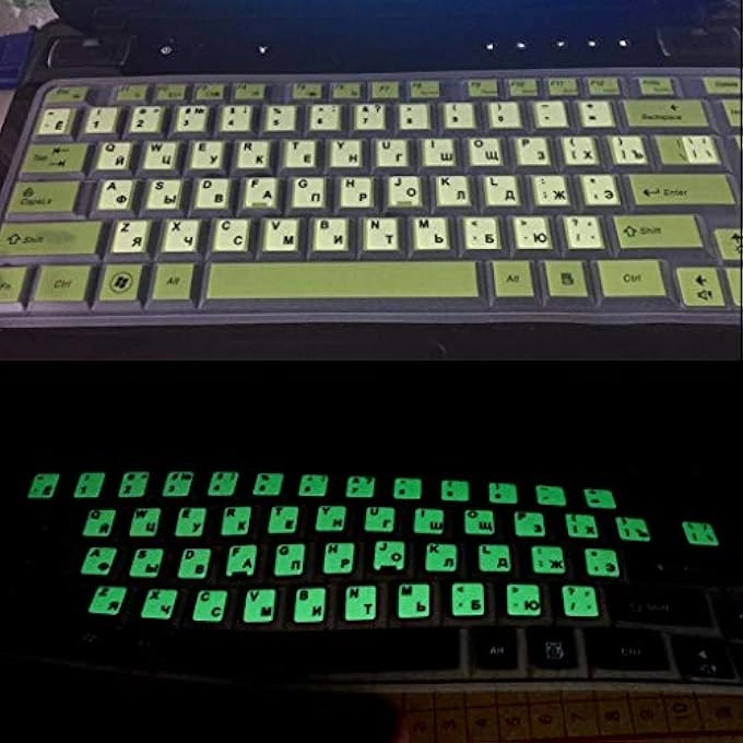 TRANSPARENT KEYBOARD STICKERS - UKRAINIAN RUSSIAN