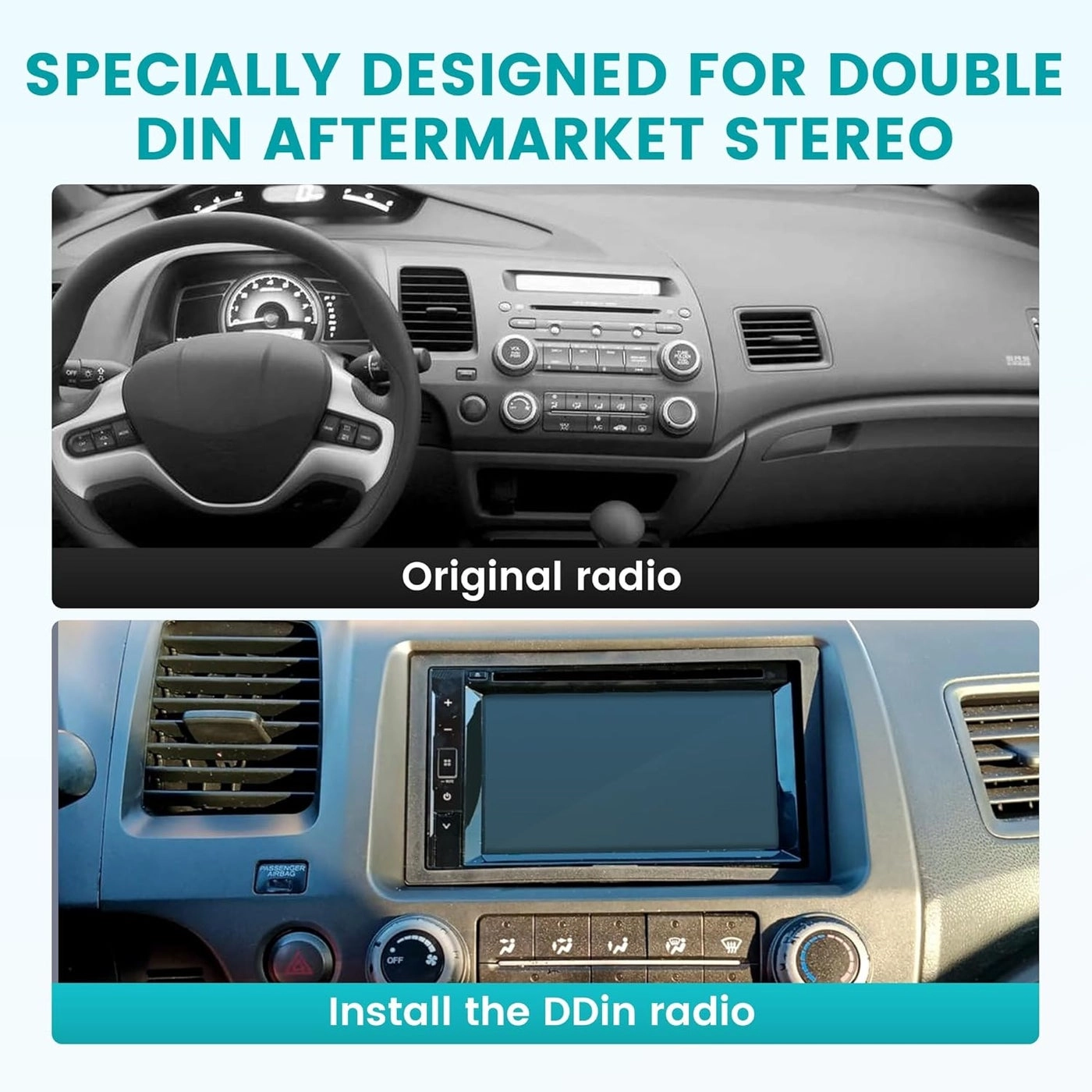 Double DIN Radio Dash Kit - Honda Civic 2006-2011