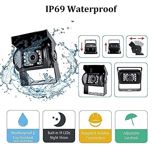 Backup Camera - 720P Night Vision + AHD Monitor - 7 inch Bluetooth