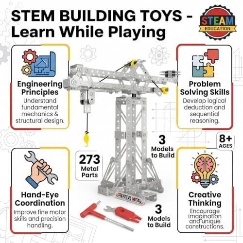 Tower Crane & Frame Crane & Windmill Model Set - 3-in-1 273 pcs