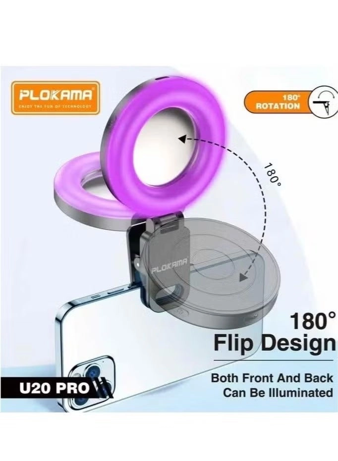 U20 PRO - RGB Ring Light Built-In Mirror