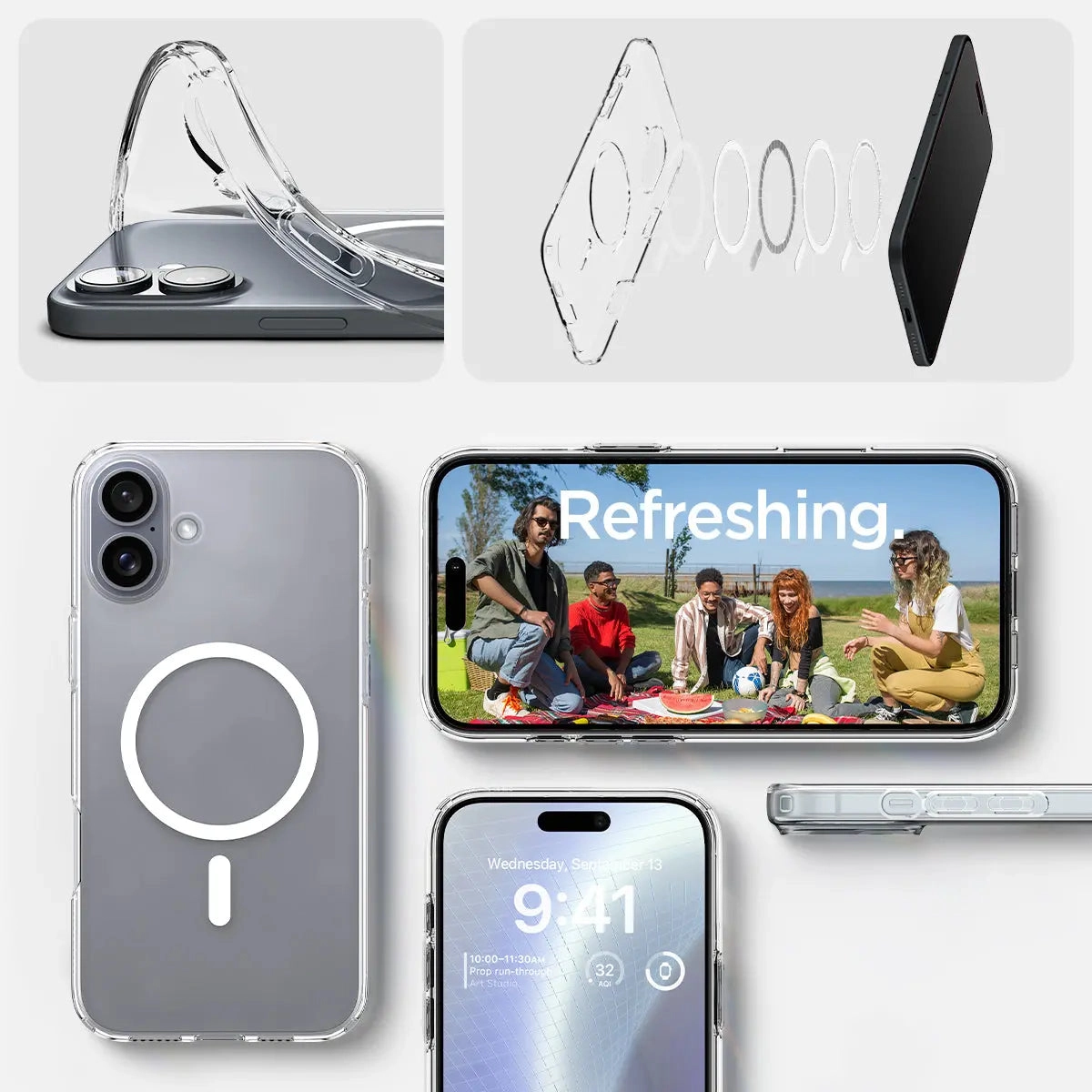 Liquid Crystal MagFit Clear Case with MagSafe for iPhone 16