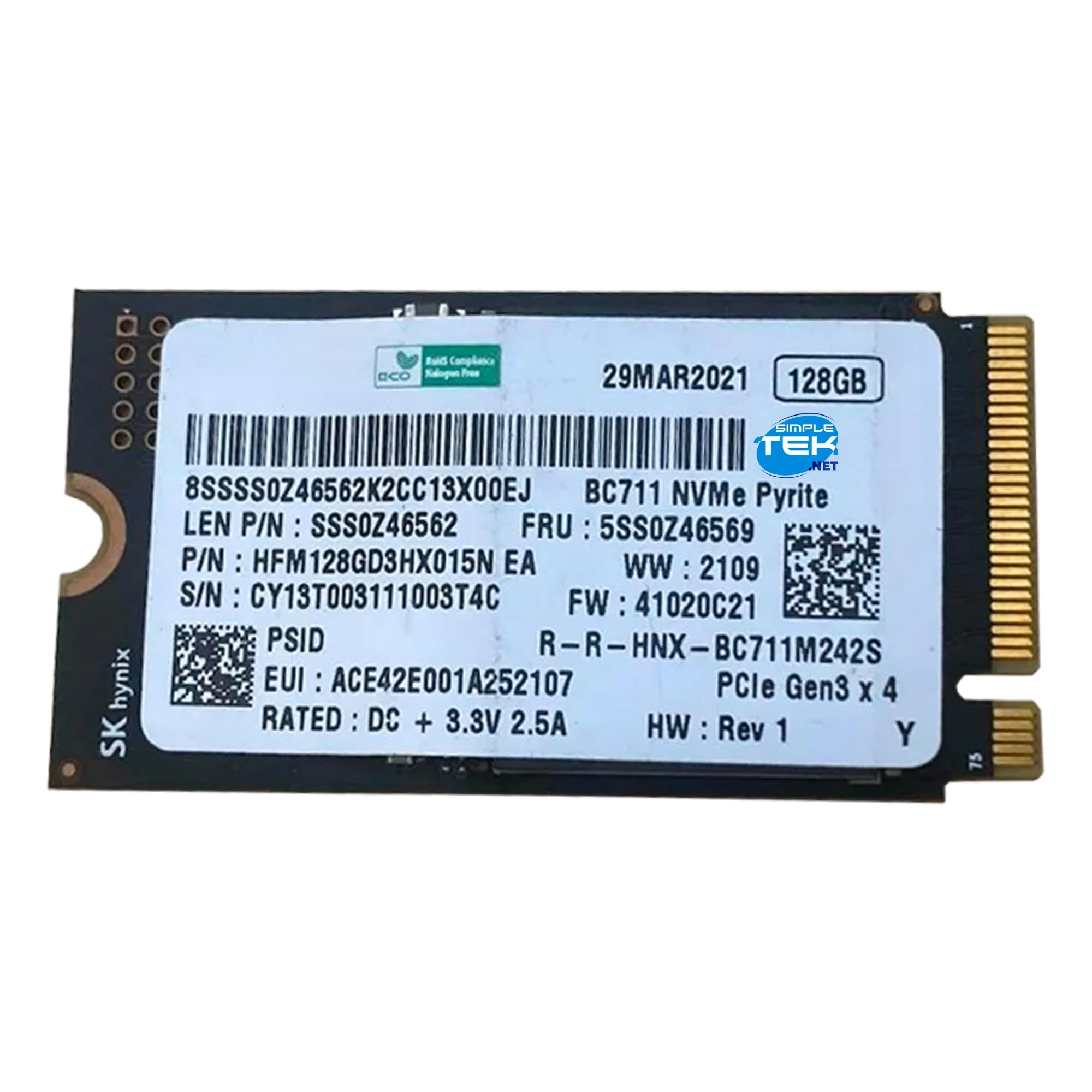 (Refurbished) SIM - ART - 18152 - 128GB M.2 2242