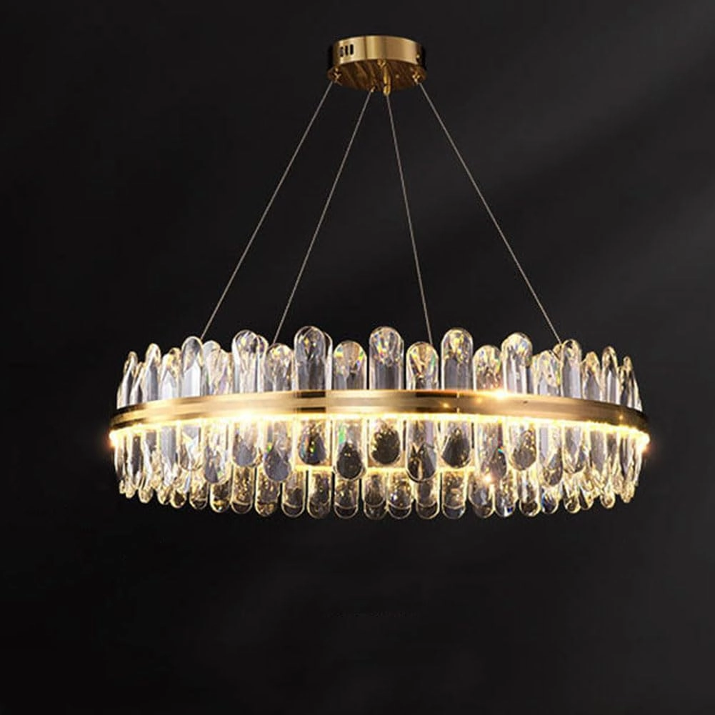 Atmospheric Round Small Chandelier - Silver 80*70cm Crystal