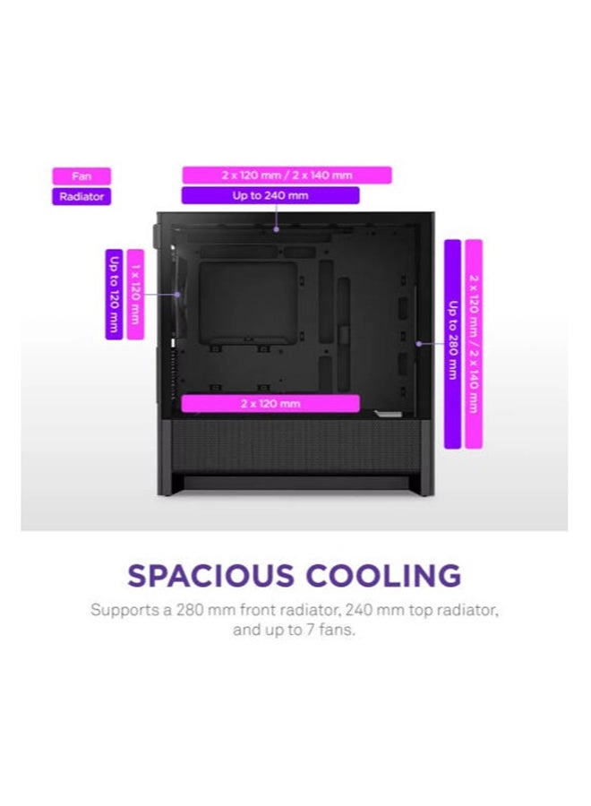 H3 Flow - Tempered Glass Side Panel Micro-ATX