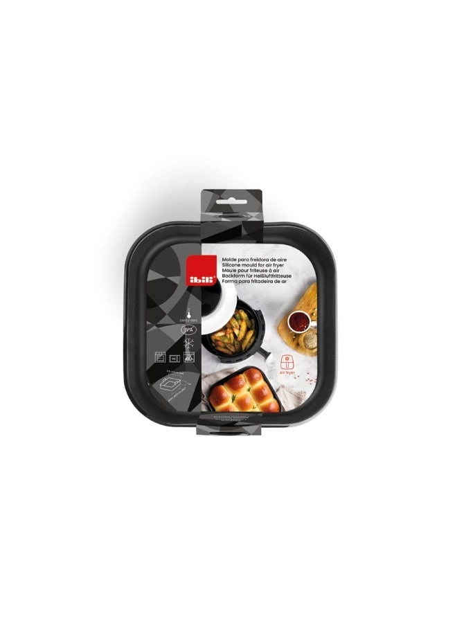 Silicone Square Container - Black Non-Stick