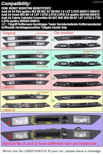 Boot Handle Reversing Camera - Night vision 1280 x 720 pixels