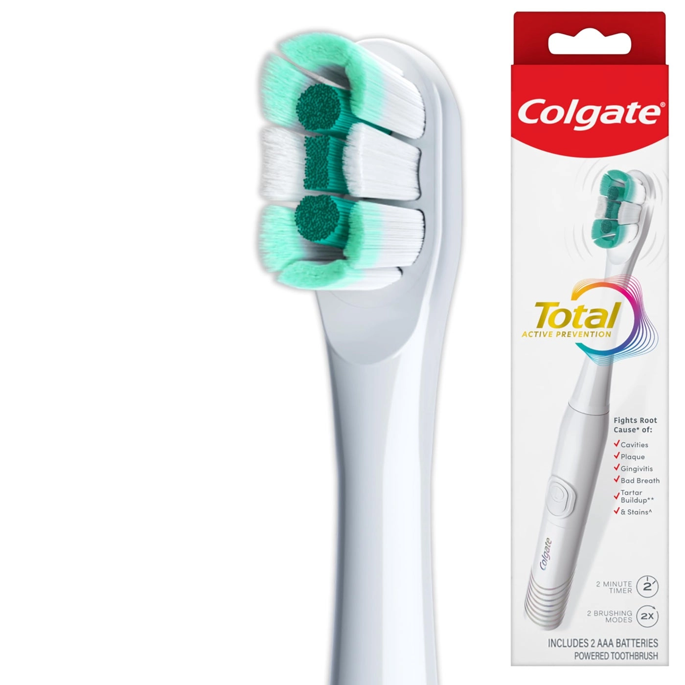 Total Battery Powered Toothbrush - 2 Minute Timer 2 Modes