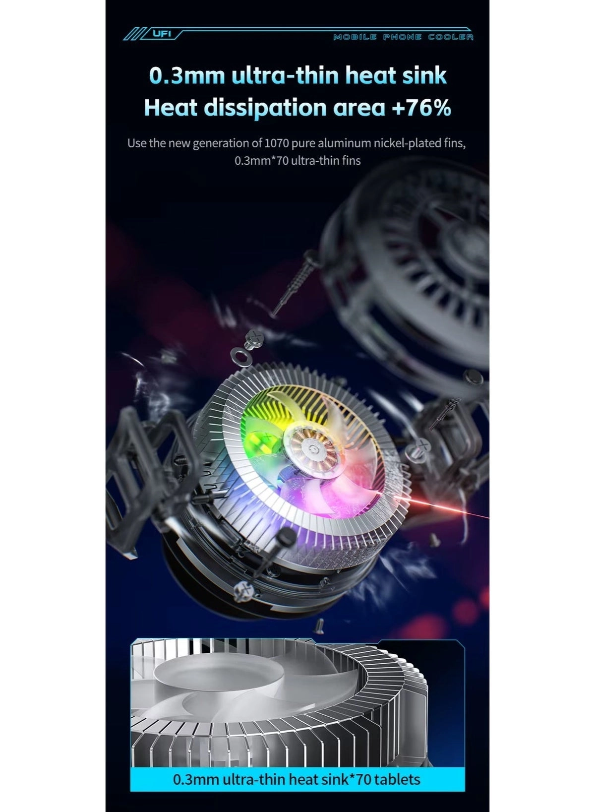 UF1 - Cooling Fan RGB Magnetic Suction