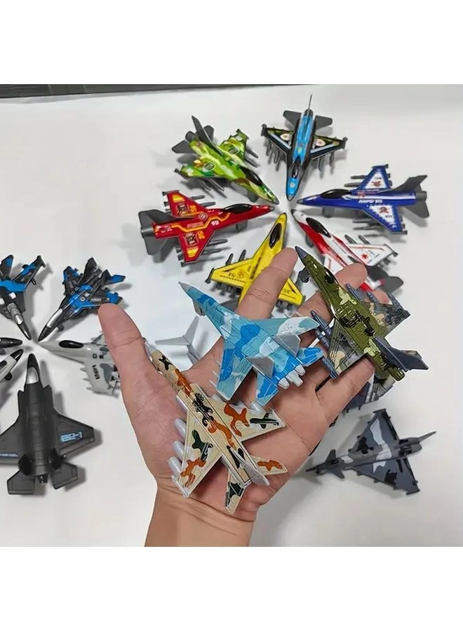 Generic Alloy Die Cast Fighter Jet Airplane Model Set - 18Pcs Metal