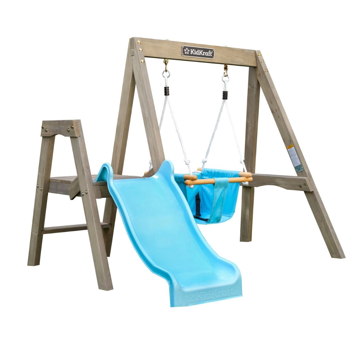 First Play Wooden Swing Set - 18-36 months Wave slide