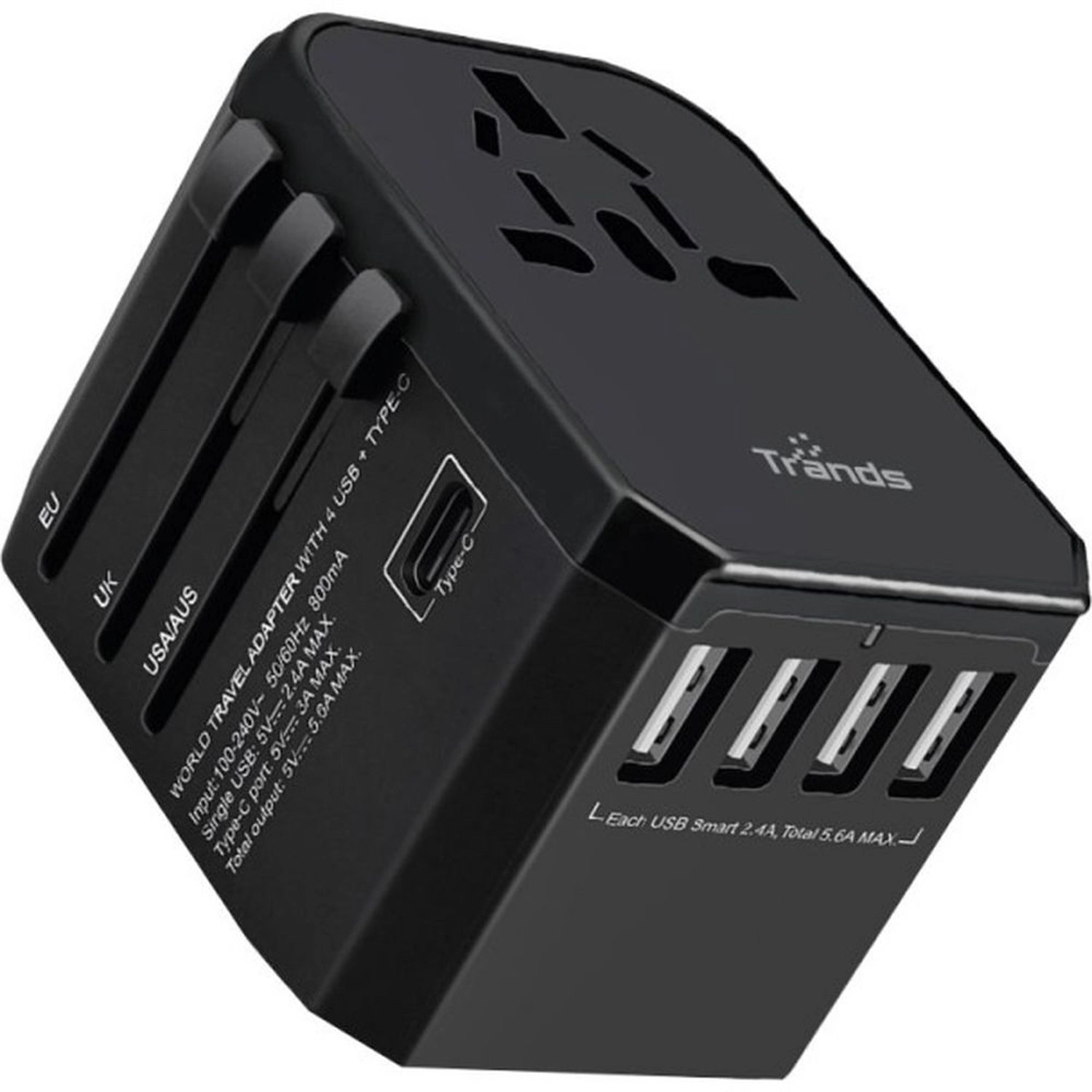 Trands Universal Adaptor - US/EU/AU/UK plugs