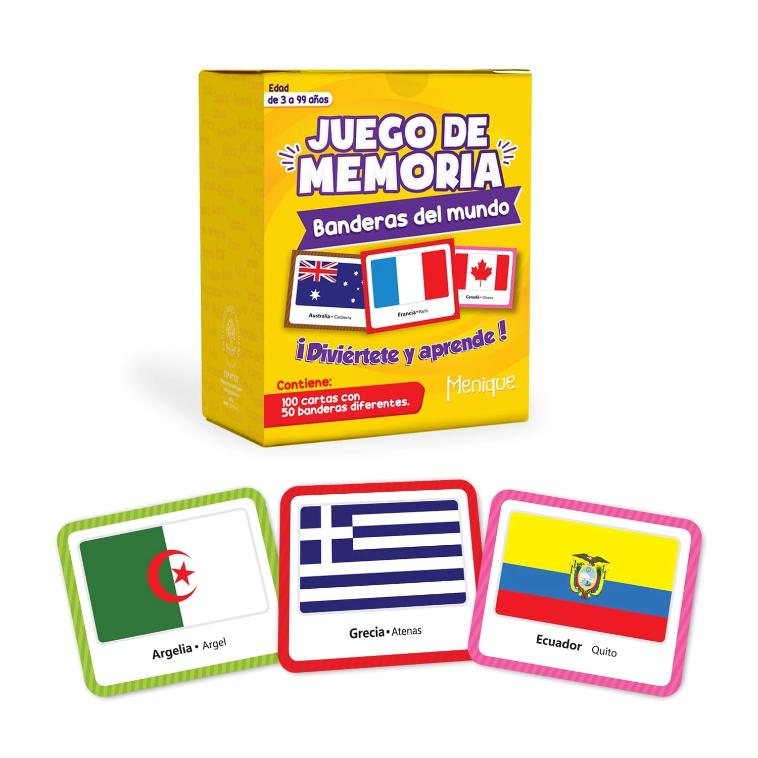 Menique Juego de Memoria de Banderas del Mundo - 24 months and up 100 pieces