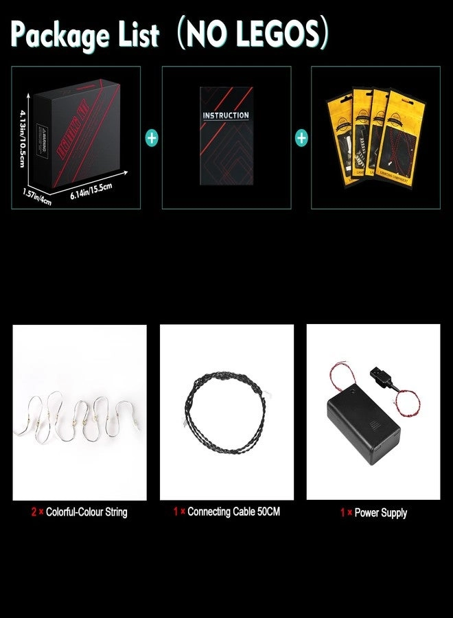 Light Kit - Compatible with LEGO Heart Ornament 40638 Valentine Flowers Heart Wreath Frame