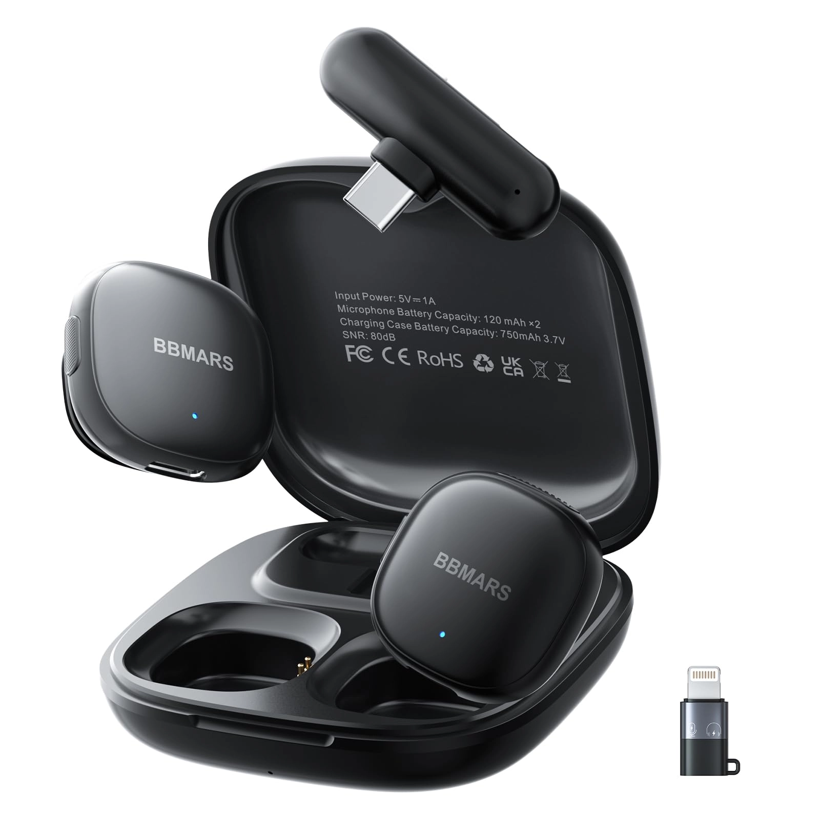 BBMars Ai Noise Cancelling Wireless Microphone USB+Wireless Microphone