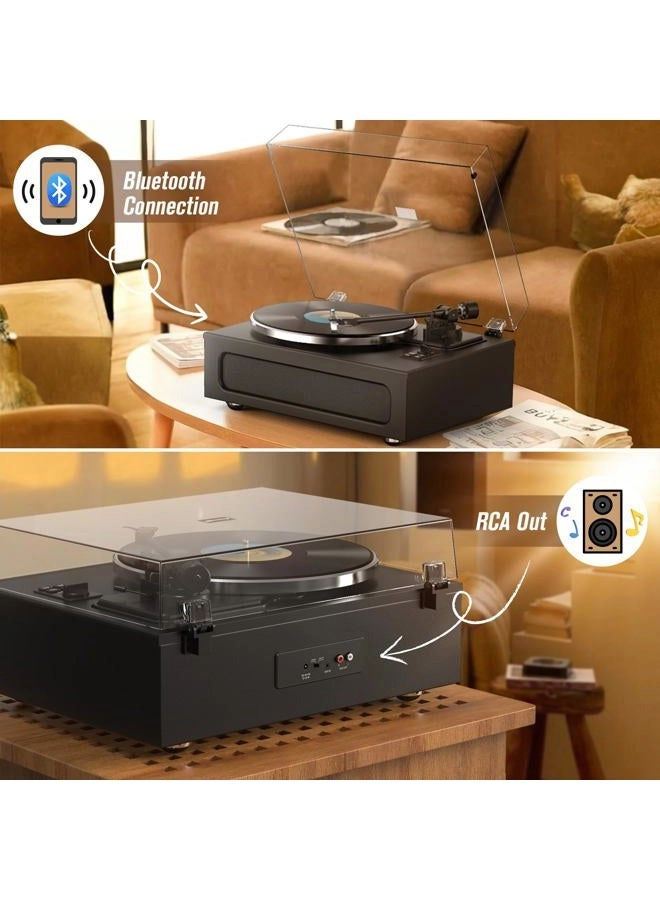 HQ-KZ018 - Pure Black Bluetooth 33 1/3 & 45 RPM