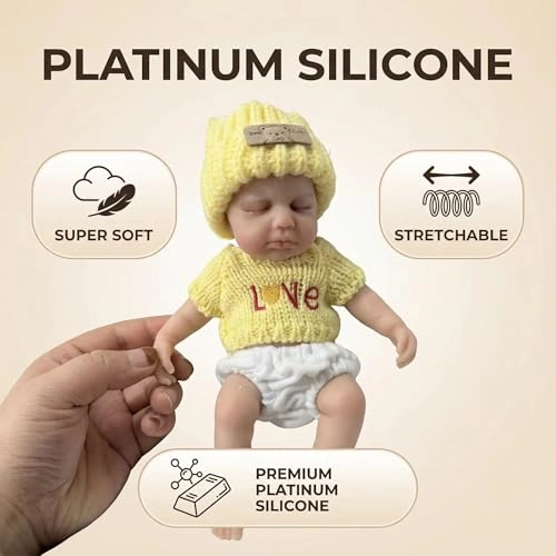 Reborn Baby Doll - 8 inch Full silicone Girl Ages 3+