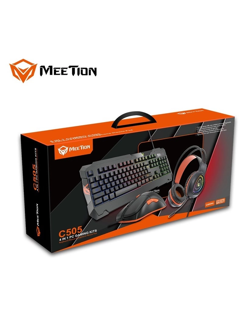 Meetion Gaming Keyboard + Gaming Mouse + Backlit Gaming Headphone + Gaming Mouse Pad