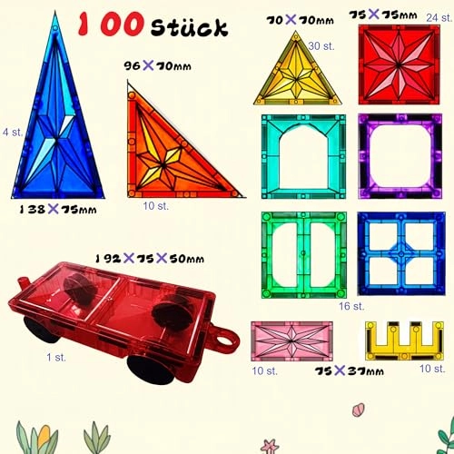 Magnetic Tiles - 100 pcs