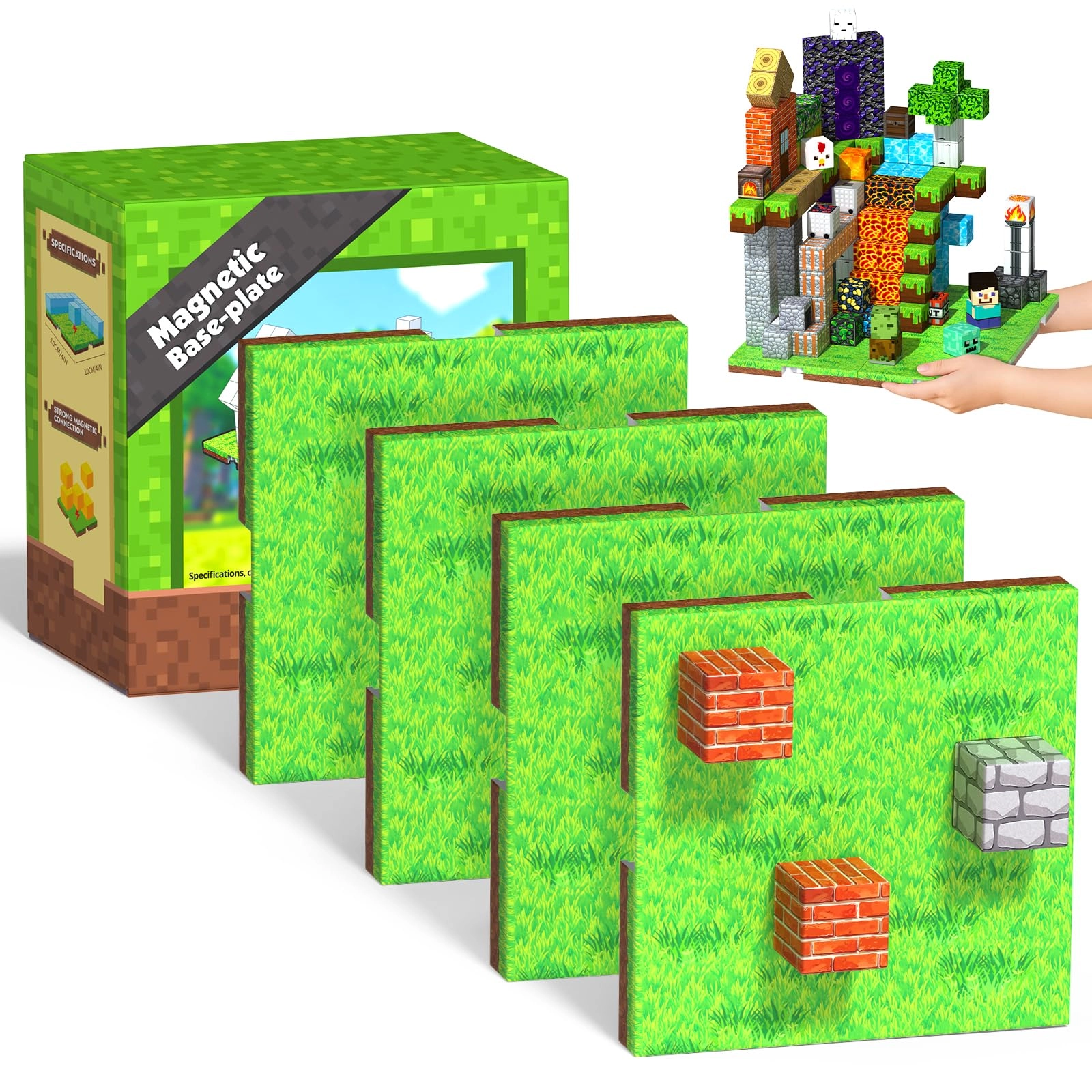 ToyUnited Magnetic Blocks Base Plates - Plastic Cartoon 4