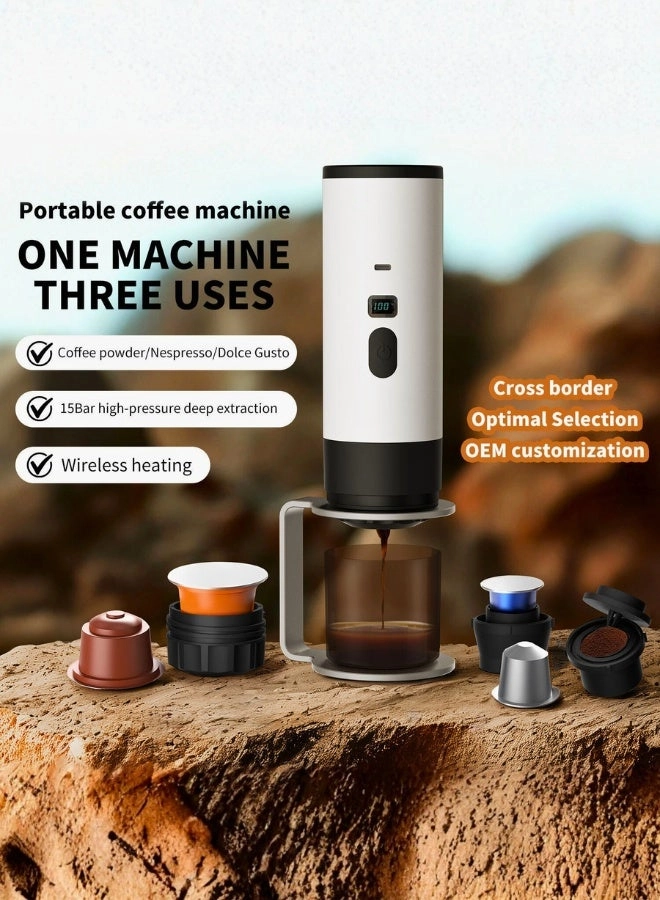 Portable Self-Heating Coffee Maker - Wireless Fast Brewing LCD Display 50 Cups Capacity