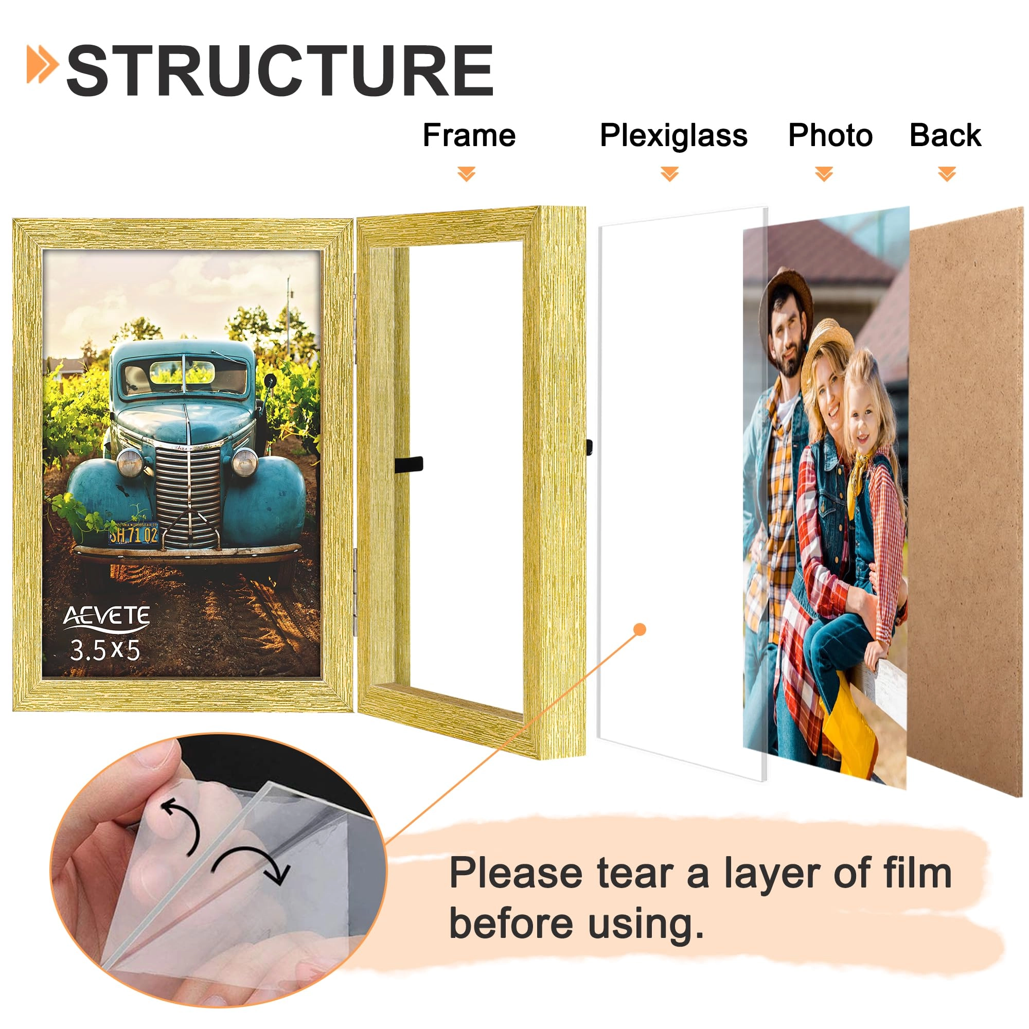 Double Picture Frame - 3.5x5 in 2 picture frames
