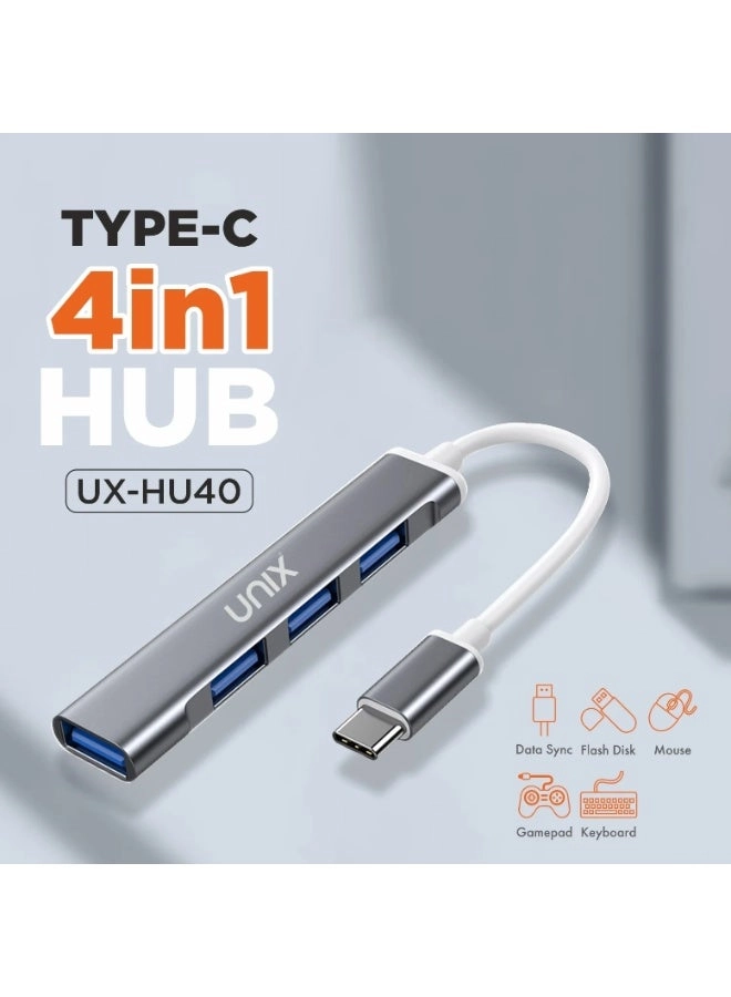 UX-HU40 - 4-in-1 Type-C 5Gbps