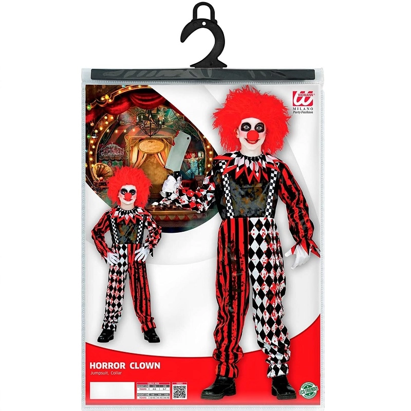 Horror Clown Jumpsuit Collar - Pack of 1 Suitable for 11 years & above XL
