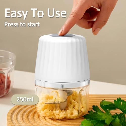 Mini Garlic Chopper - 250ml Rechargeable Battery