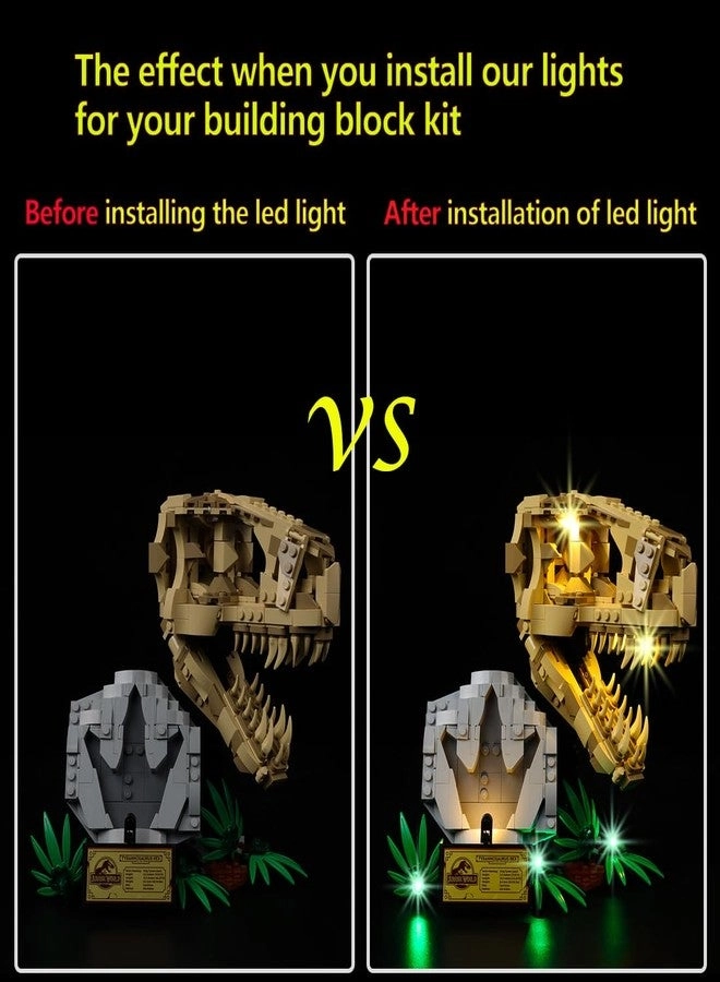 LED Light Kit - Compatible with Lego T. rex Skull 76964 (Lights Only)