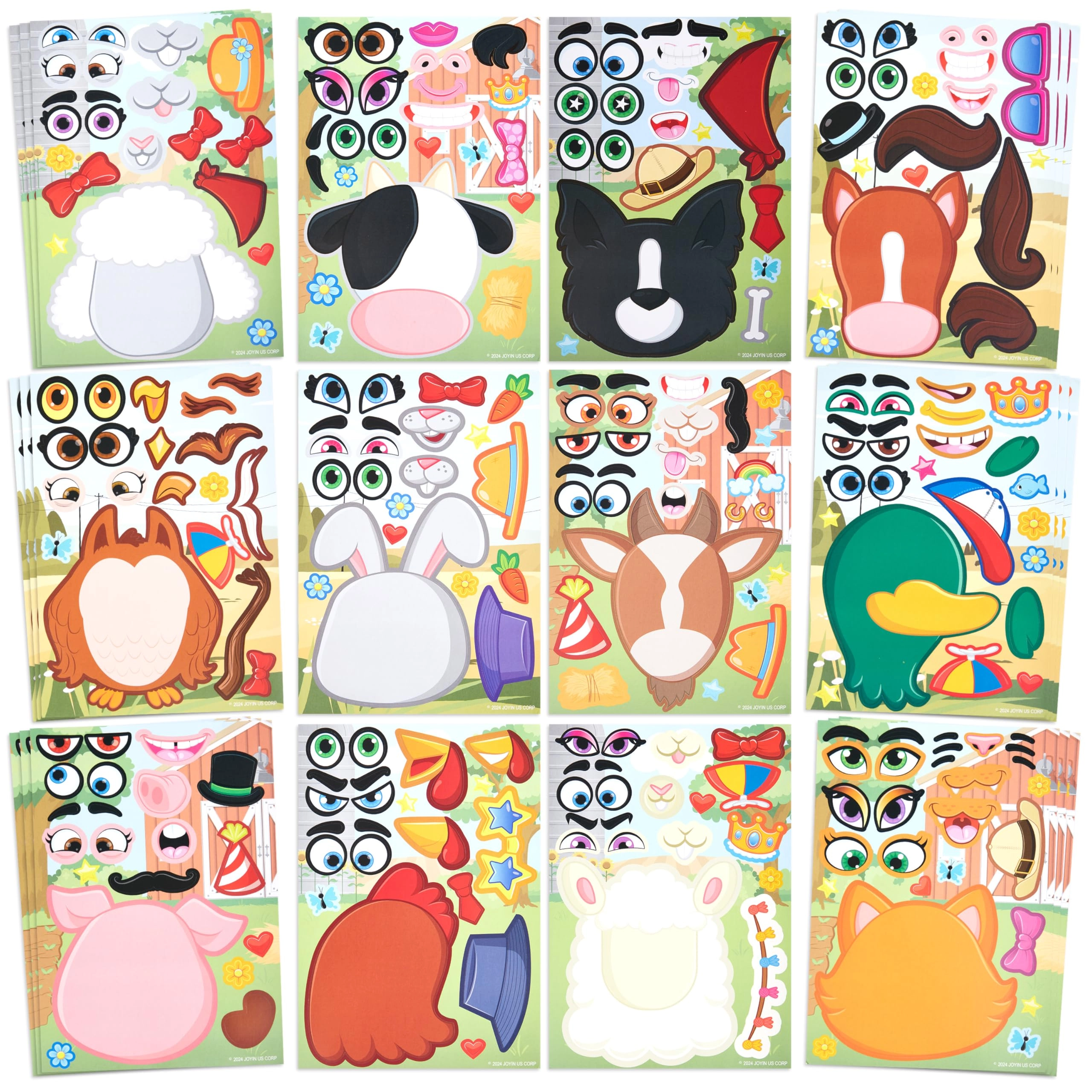 Joyin Farm Animals Activity Sticker Book Make a face 36 pcs