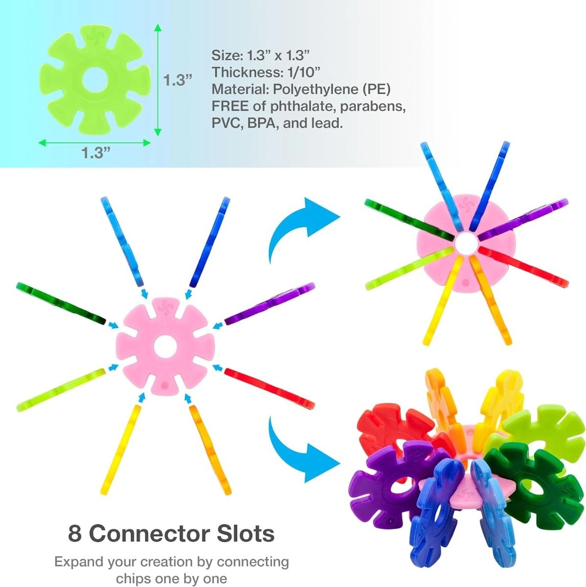 Magnetic Interlocking Building Chips - 108 pcs