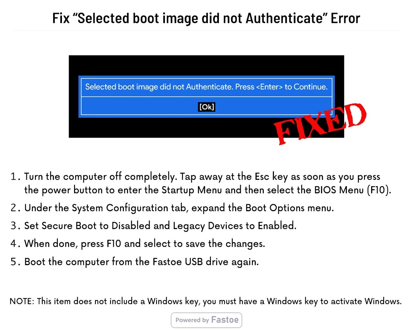 Bootable USB Flash Drive - for Windows 10 Pro 32/64 Bit