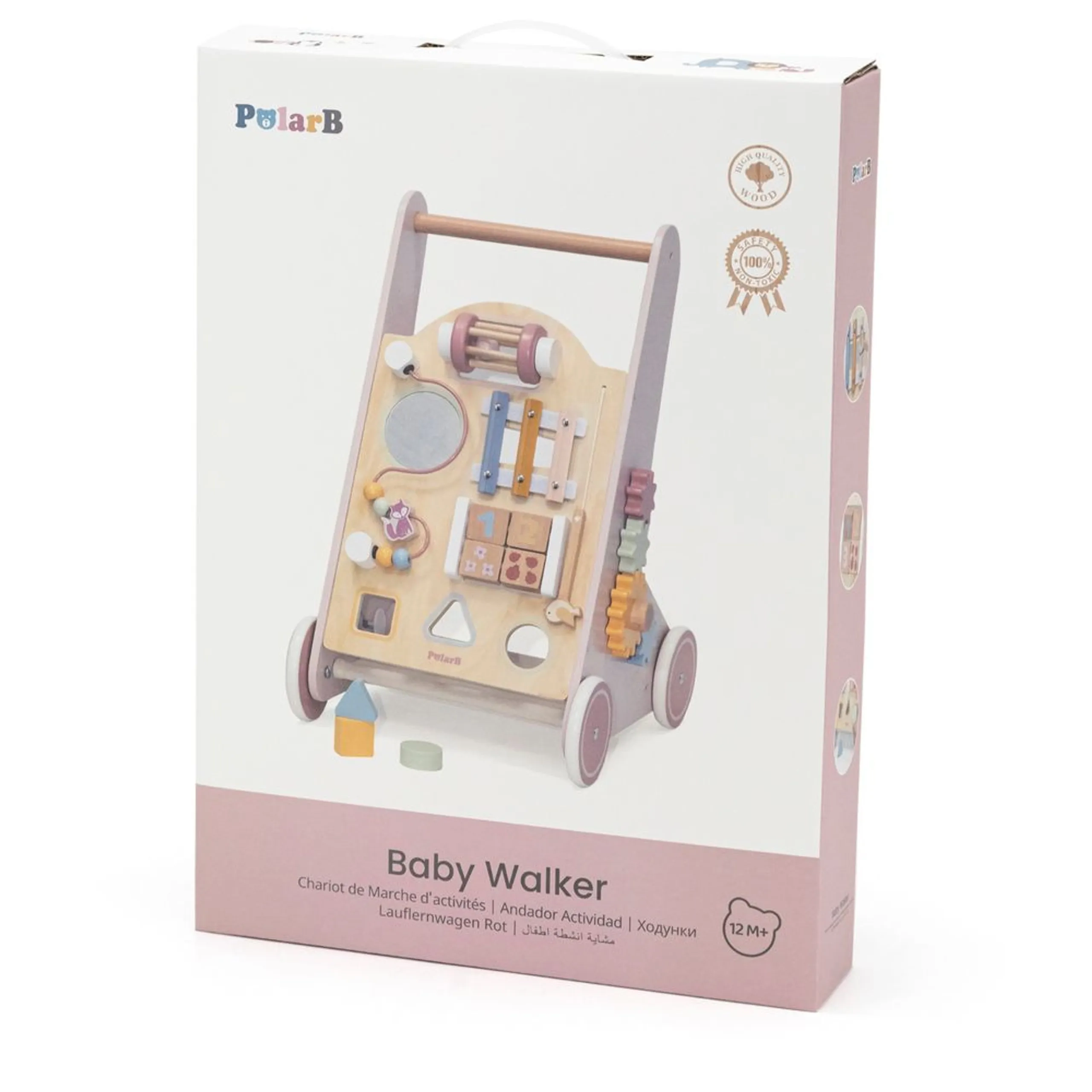 Wooden Baby Walker - 12 months+ Built-In Storage
