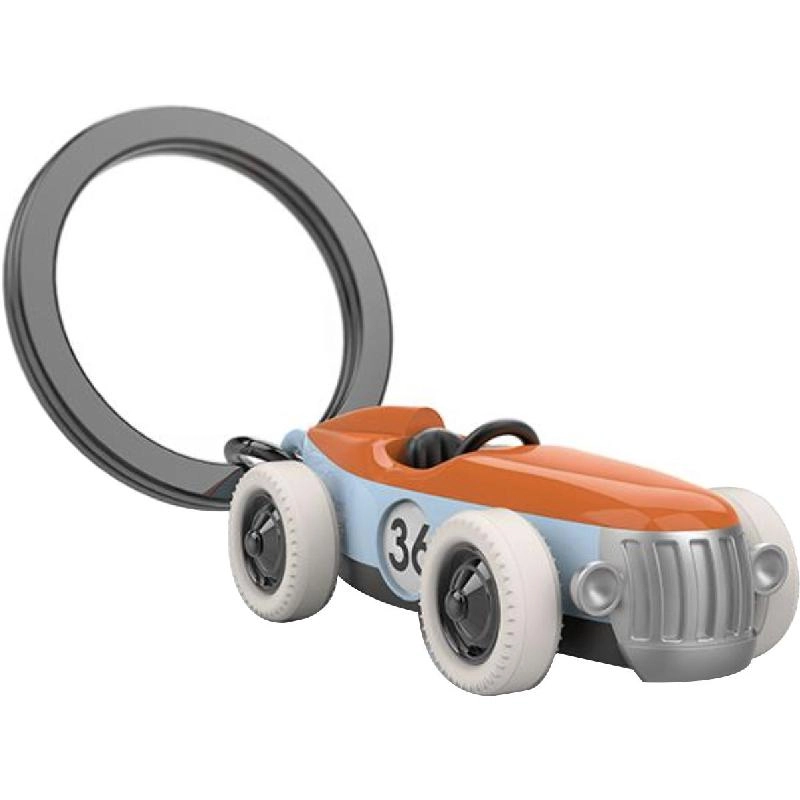 MetalMorphose Formula 1 Racing Car Vintage - Blue/Orange Keychain