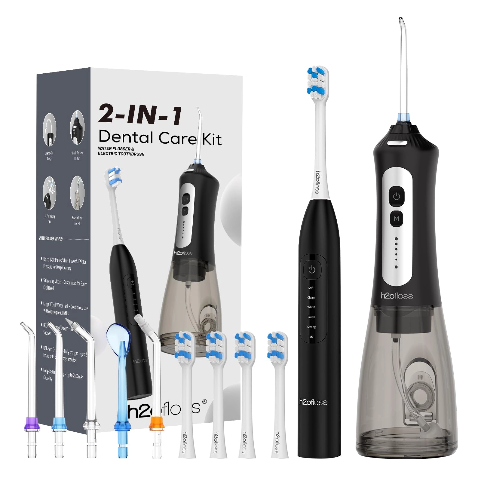 shenzhen Baofengtong Electrical Appliances Manufacturing Co. Ltd. Sonic Electric Toothbrush - Rechargeable 2000mAh + Water Flosser - 2500mAh 300ml Tank