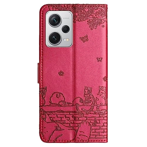 Cat Wallet Case for Xiaomi POCO X5 Pro 5G - PU Leather TPU