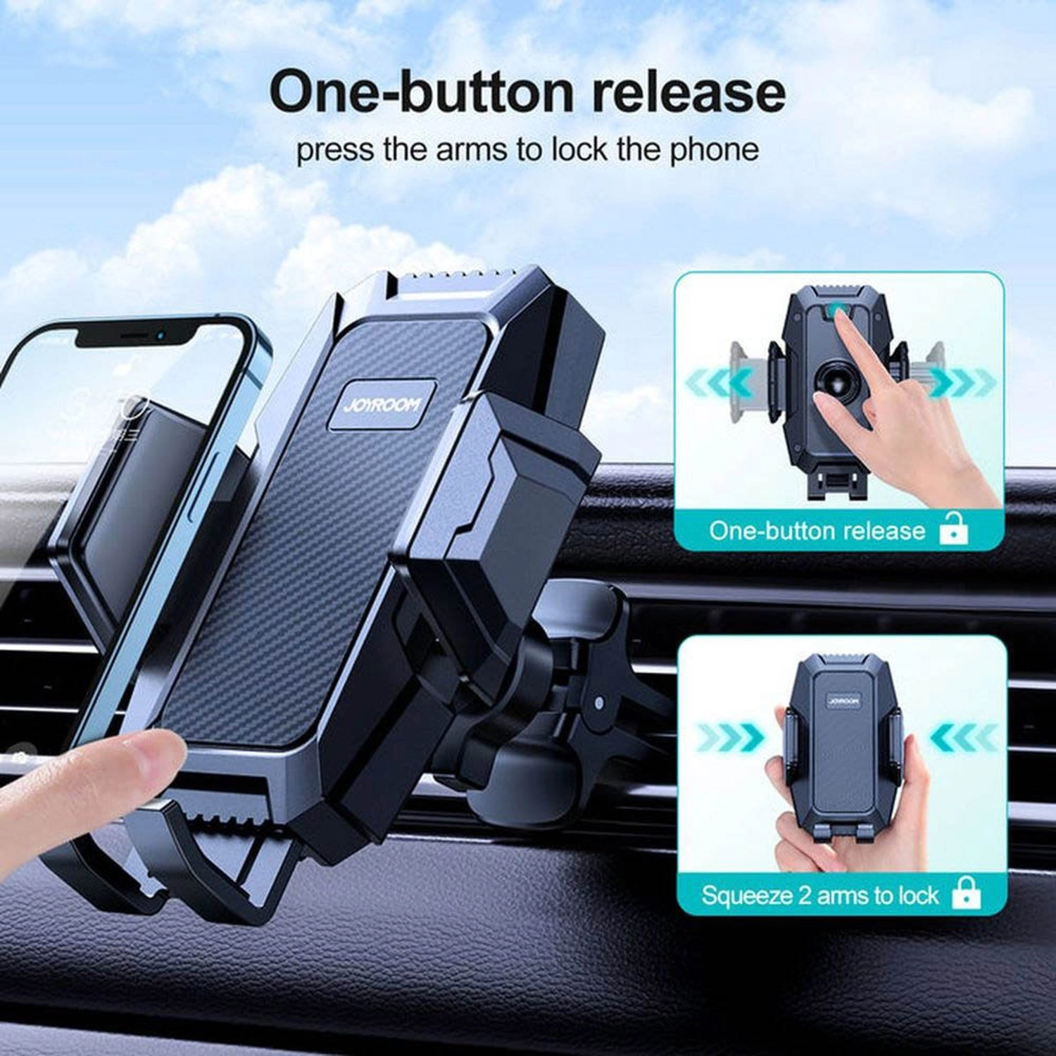 Car Dashboard Phone Holder - 360-degree Rotation 4.7-6.7 Inch