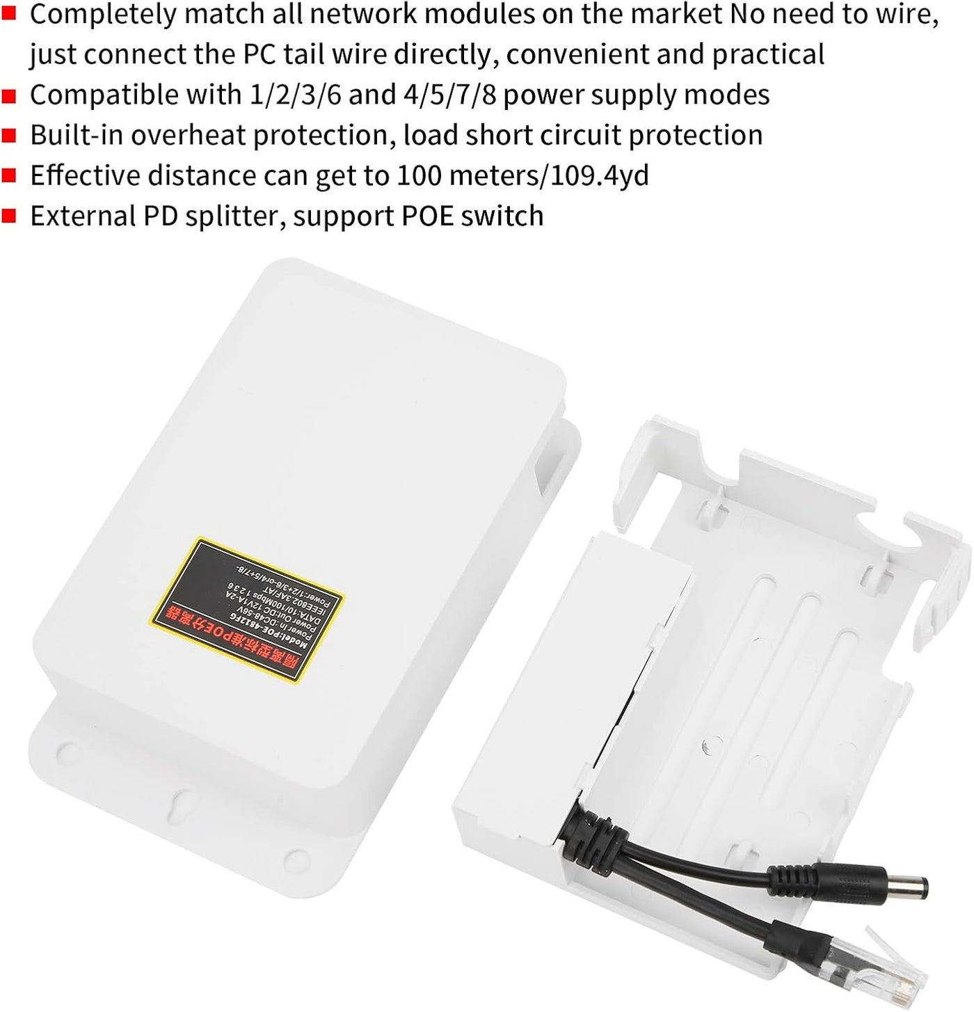 Poe Splitter - 48V to 12V 802.3af/at