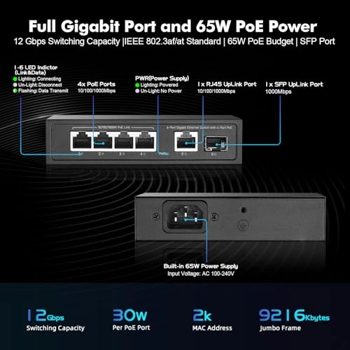 Mini 6x1G POE 6-ports