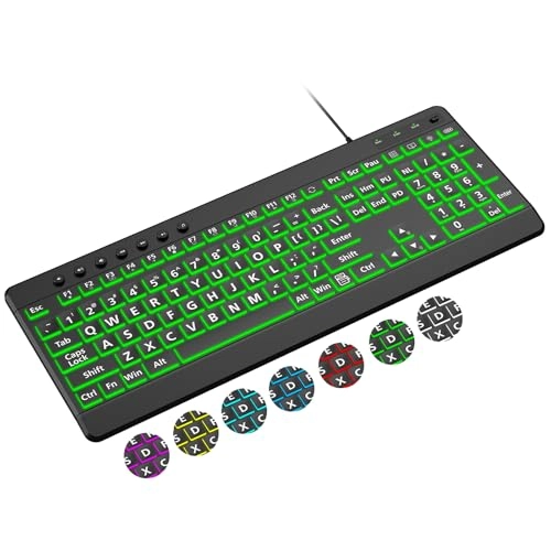 Large Print Backlit Keyboard - US Wired