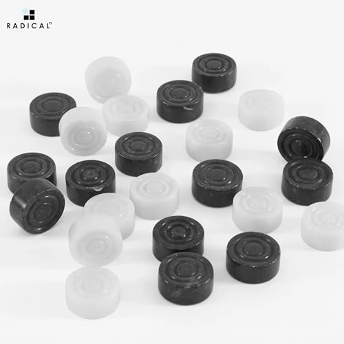 Marble Checker Figures - 32 Pieces Black and White