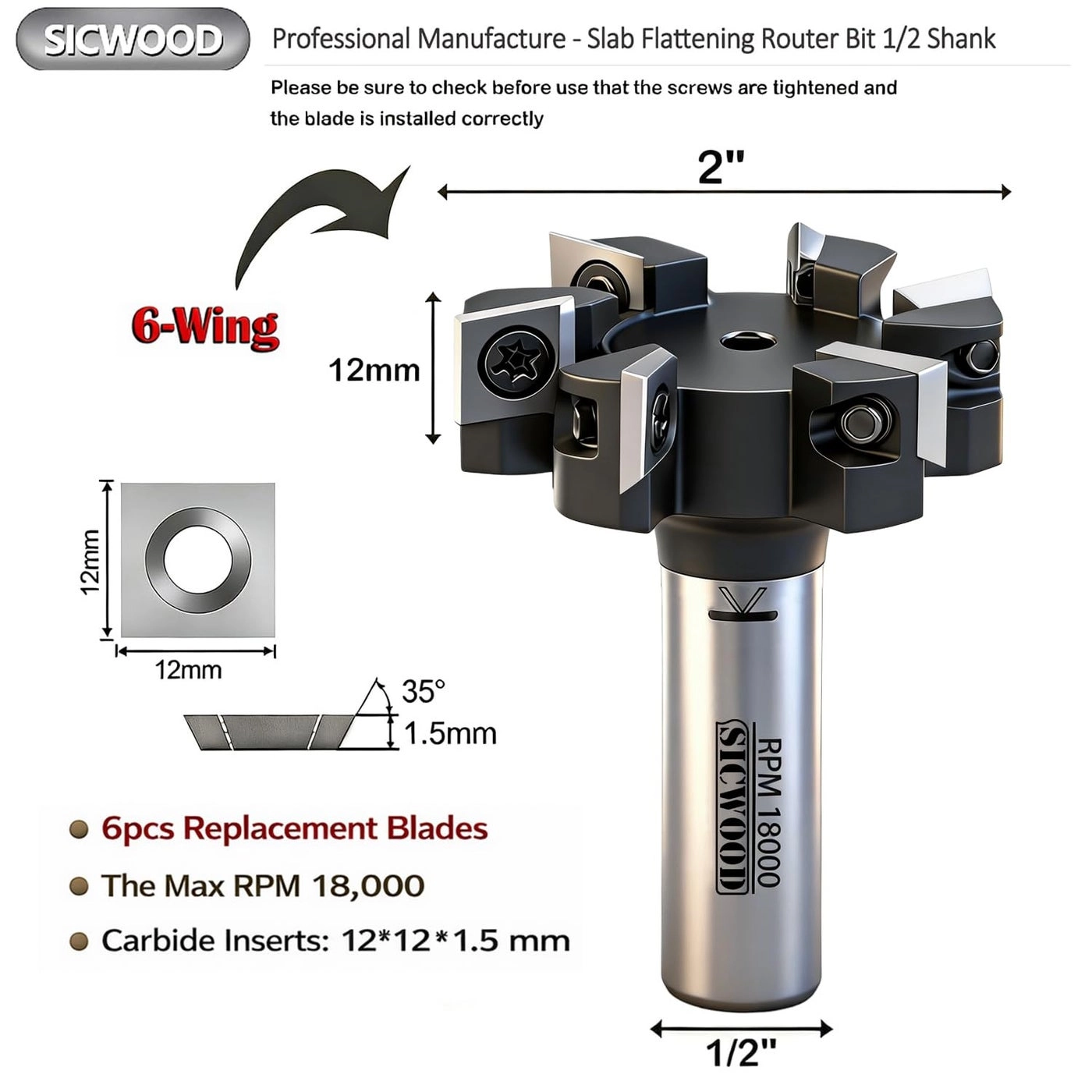 Slab Flattening Router Bit