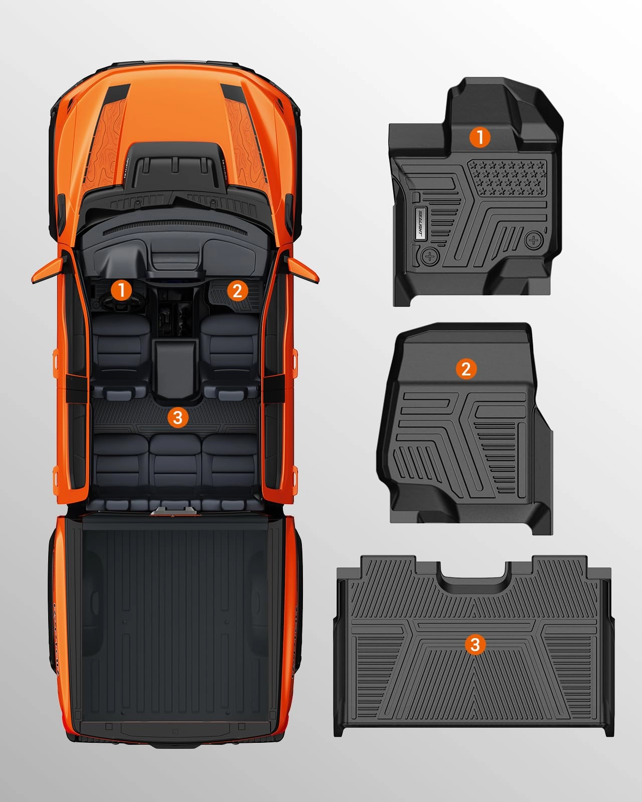 F150 Floor Mats - Ford 2015-2026 1st & 2nd rows