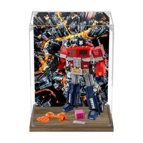 Acrylic Display Box for LEGO 10302 Mecha Kit - 3mm Painting on the Back B