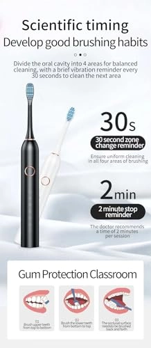 Rotating Electric Toothbrush - 8 Brush Heads 4 Modes Rechargeable