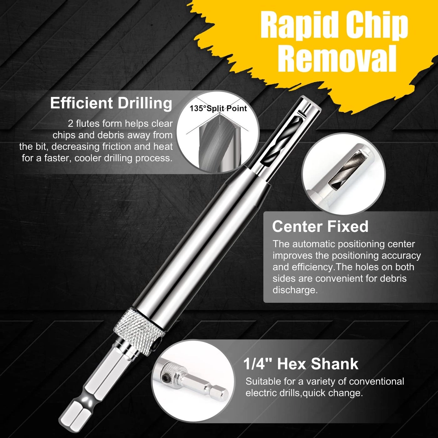 Titanium Twist Drill Bit Set - Titanium 16 Pcs 1/16"-1/4"