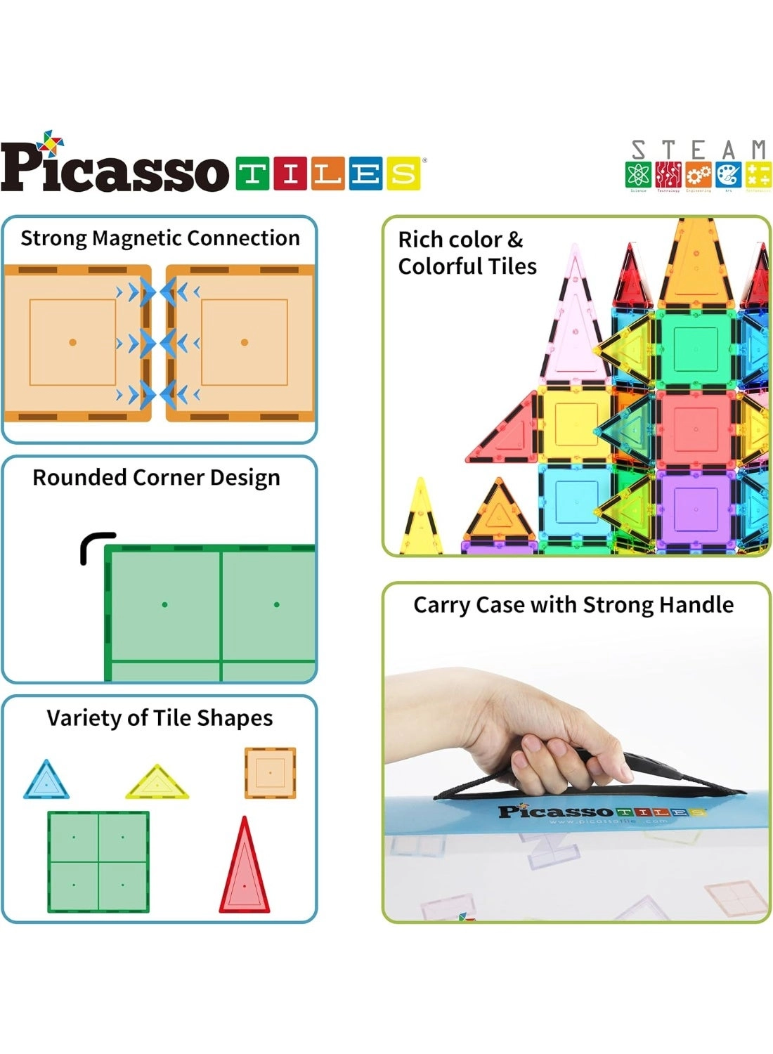 Magnetic Tiles - 3+ Years 100-Pieces